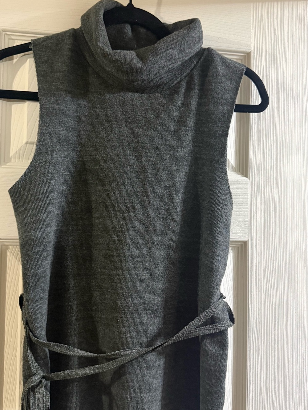 Sleeveless Turtleneck Knit Sweater Vest zara - Gray -